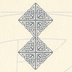 Detail of the Celtic "Infinity" graphic